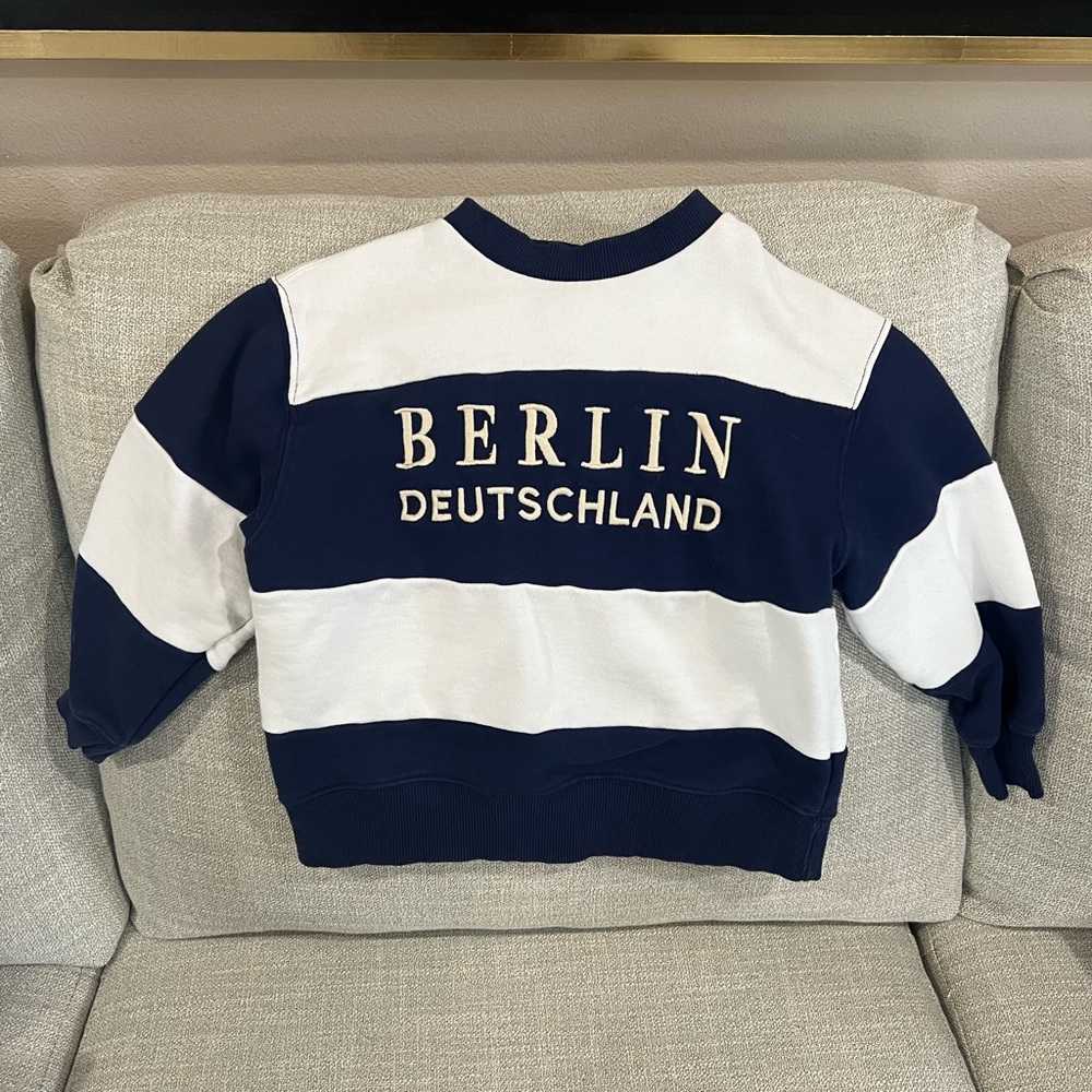Zara Kids Navy and White Berlin Sweatshirt